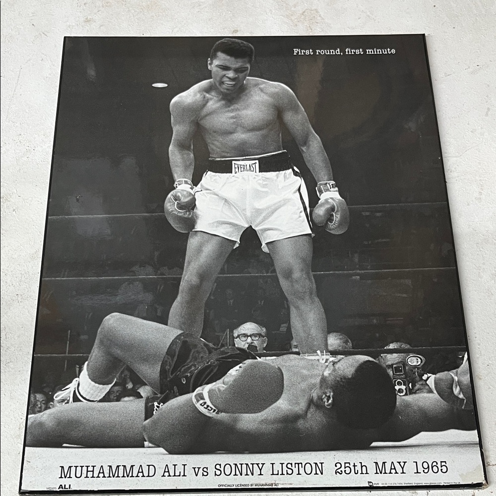 Muhammad Ali Vs Sonny Liston Wood Picture 15.5”x19.5”